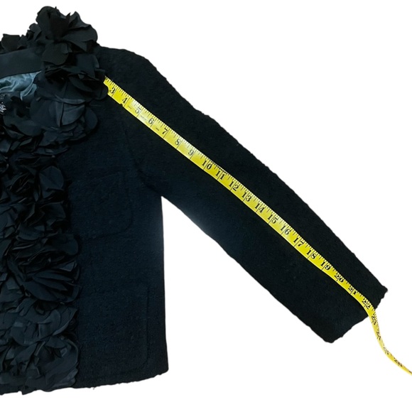 J Crew Collection Black Cascading Flowers Boucle Astrid Wool Jacket Coat 2 - Picture 4 of 9